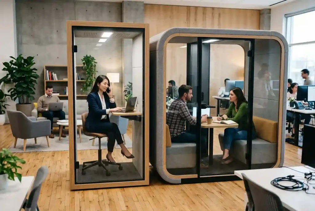 Cápsulas acústicas para oficinas pequeñas